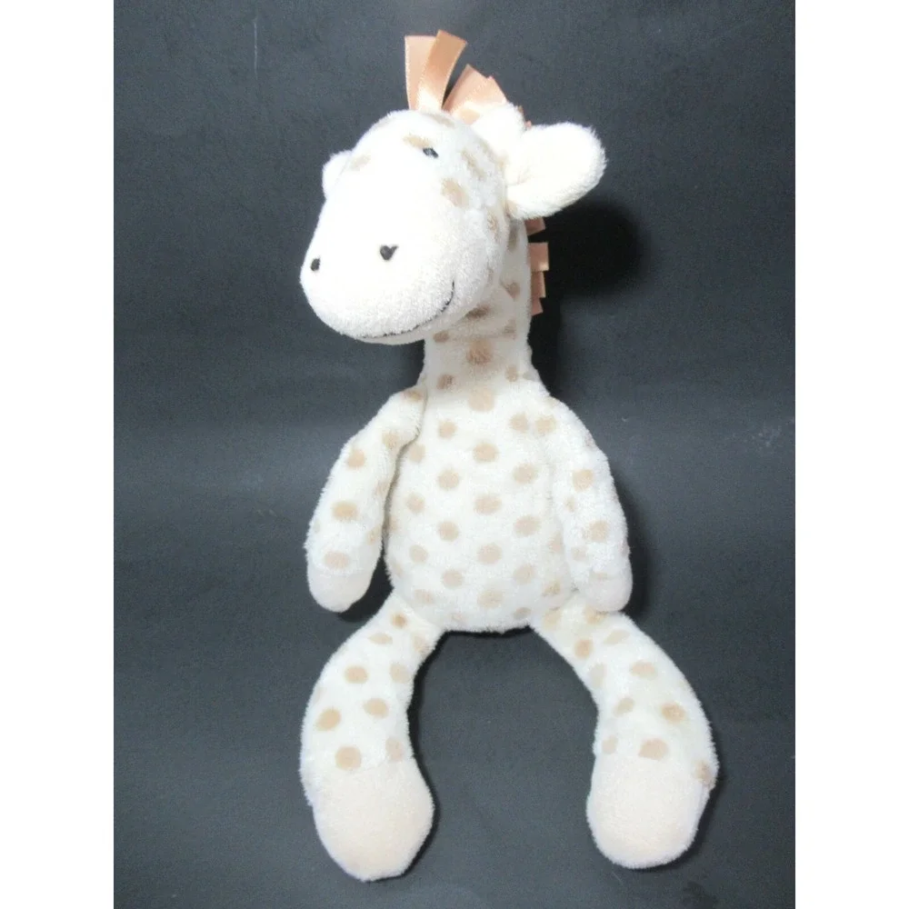 Little Jellycat Georgie Giraffe plush chime rattle cream‎ beige tan spots baby